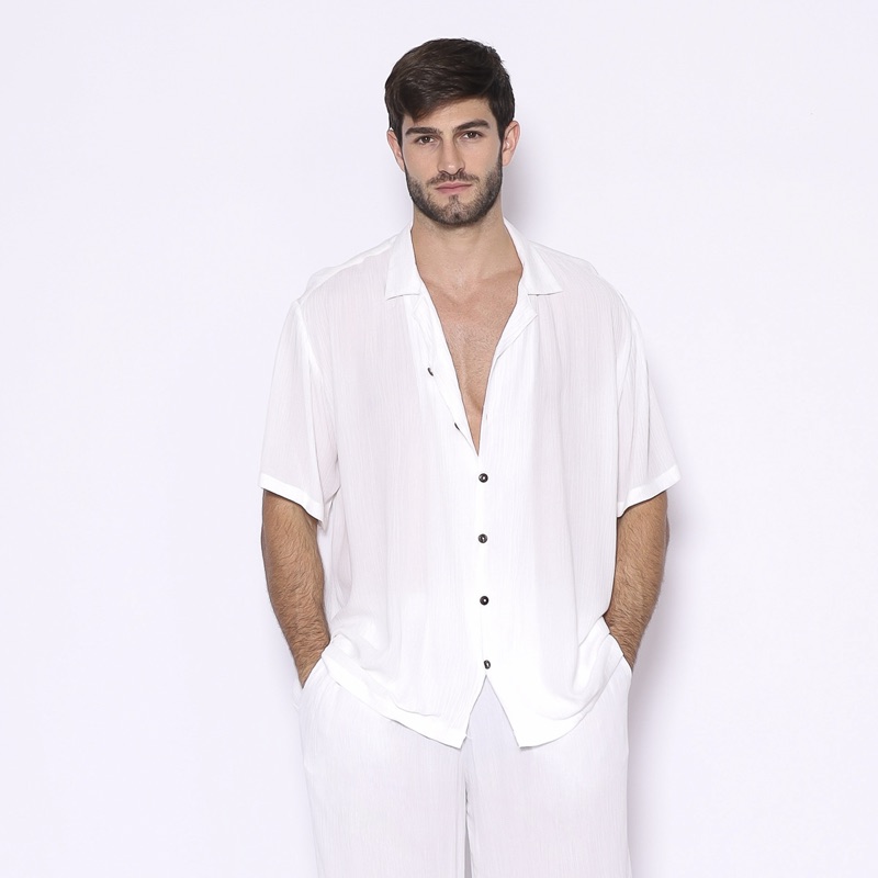 Kringle Set White — set kemeja dan celana putih handmade CHOIS Bali