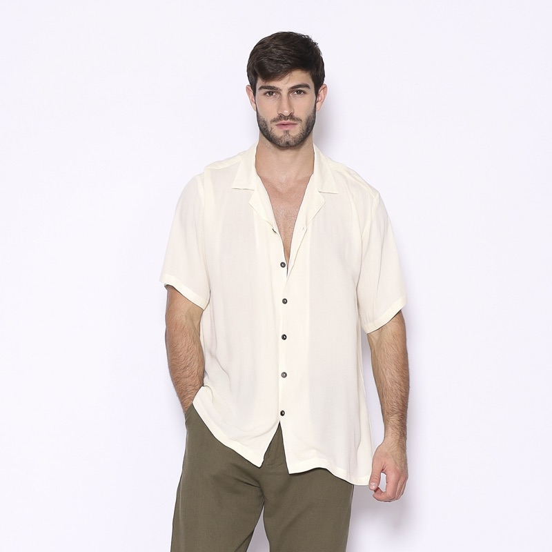 Kringle Shirt Ivory — kemeja casual ivory CHOIS Bali